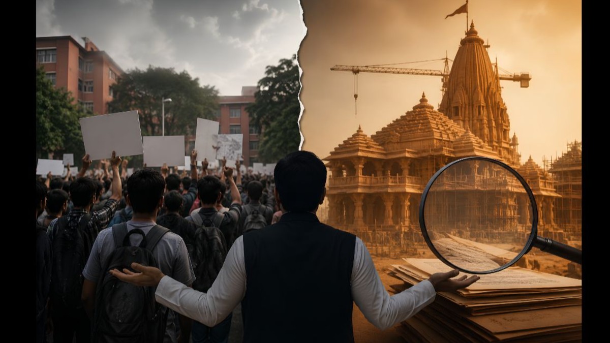 Opposition strategy Split : Student protests vs. Ram Mandir allegations