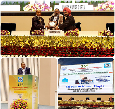NBCC CMD honoured at 36 Indian Engineering Congress-21