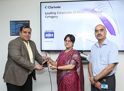 BHEL wins Award 2021 for most innovative company