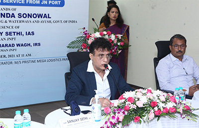 Sonowal flags-off Dwarf Container Train at JNPT