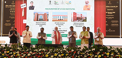 PM inaugurates NBCC built All India Institute of Ayurveda, Goa