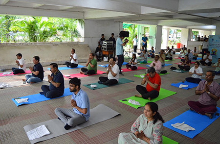 Yoga Day celebrated at WAPCOS Office