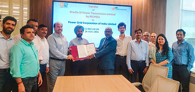 RECPDCL hands over Bhadla-III Power Transmission Limited to Power Grid