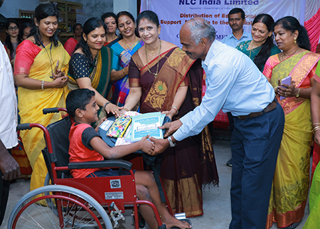 NLCIL distributes education kits to special children in Chidambaram