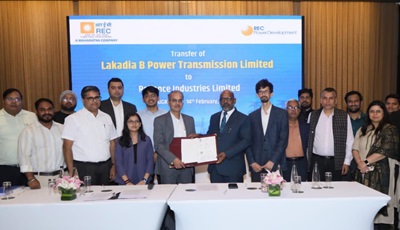 RECPDCL handovers Lakadia B Power Transmission Ltd SPV toReliance Industries Ltd
