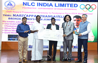 NLC honours Paralympics Paris02024 medal winners of Tamil Nadu